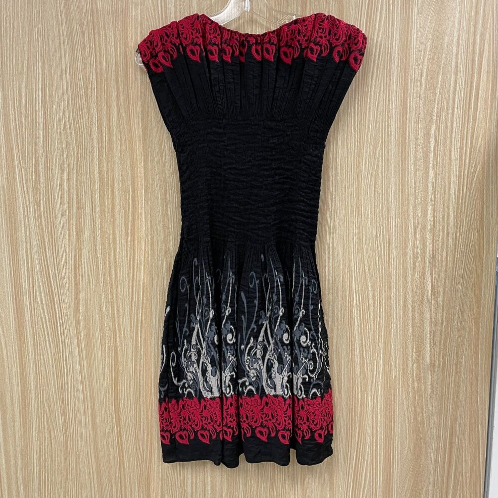 NWT Max Edition Black Print Dress Size Medium Petite - Picture 4 of 9